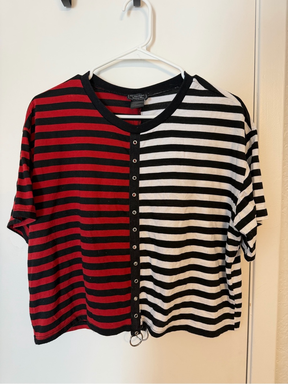 Midnight Hour striped boxy crop top